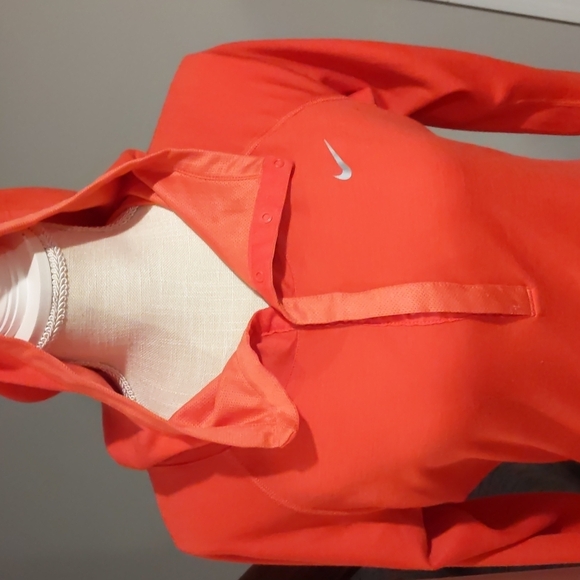 Nike dri-fit 3/4 snap button up hoodie coral in color and size med. - Picture 2 of 7